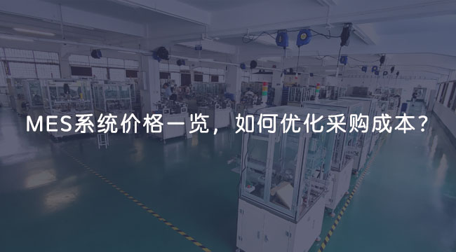 MES系统费用价格一览，如何优化采购成本？